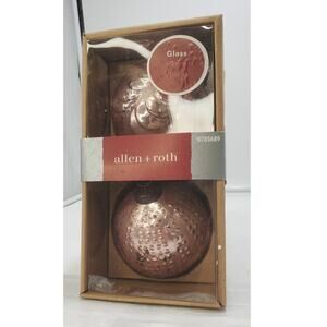 Allen + Roth Ornaments, 2pk Rose Gold & Silver  PRE-OWNED, IOB
